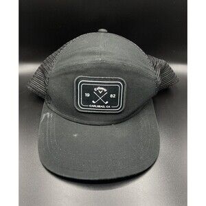 Callaway Golf Black Snapback Baseball Cap Mesh Trucker Hat Carlsbad CA 1982